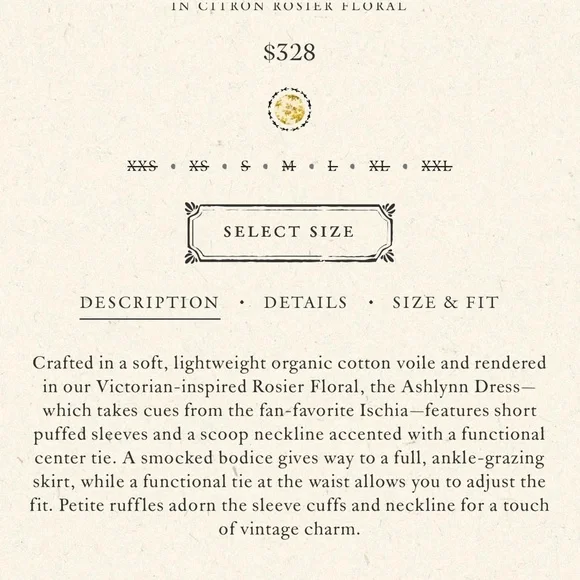 STUNNING NWT Dôen Ashlynn Dress in Citron Rosier Floral - Picture 5 of 8